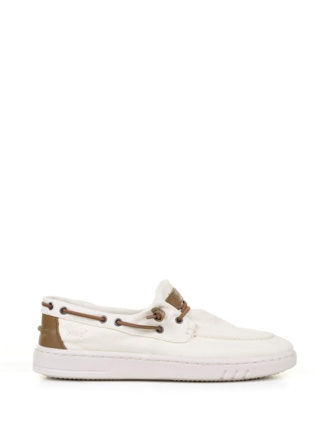 Beige white boat moccasin Beige white boat moccasin