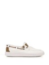 Beige white boat moccasin