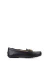Black leather gommino loafer with logo plaque