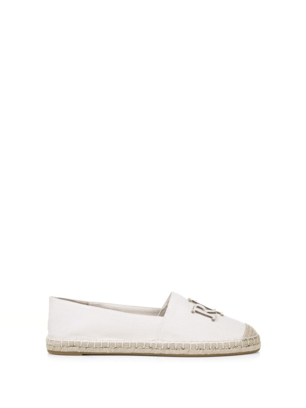 White espadrilles with logo