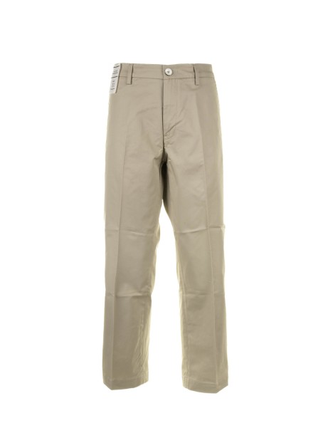 Beige high-waisted chino trousers