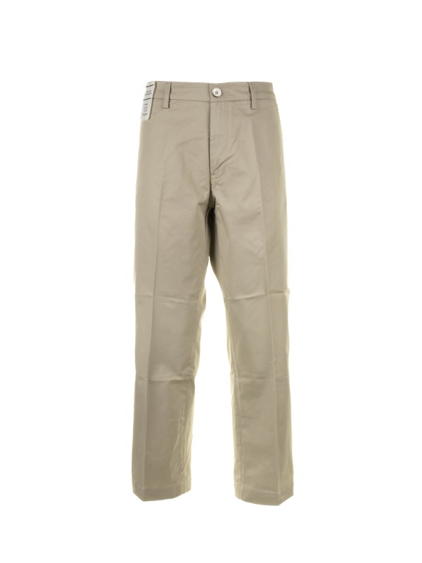Pantalone Chino a vita alta beige