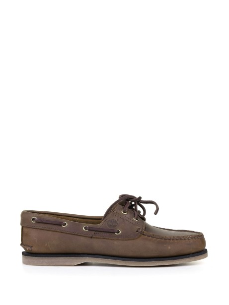 Brown leather boat moccasin