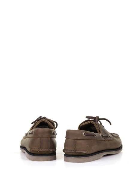 Brown leather boat moccasin