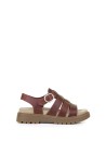Women's red leather sandal