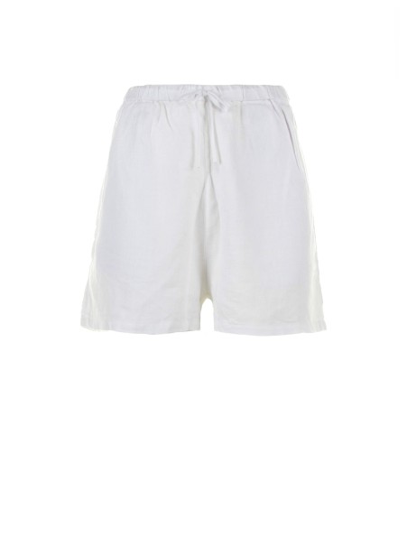 White Bermuda shorts with drawstring