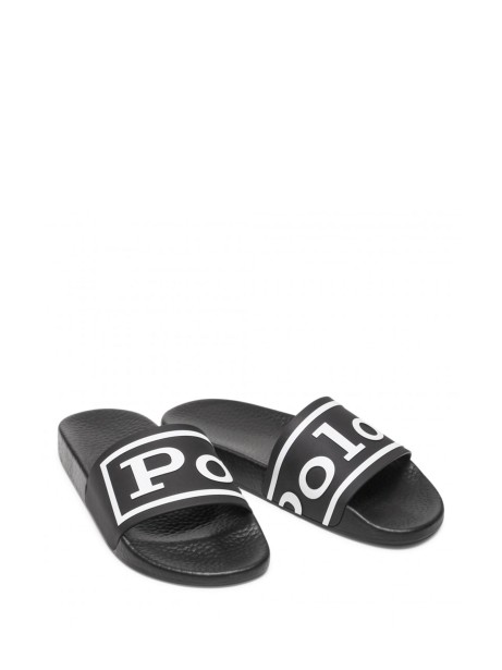 Slipper with contrasting logo