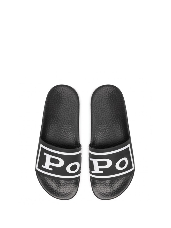 Slipper with contrasting logo