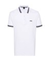 White regular fit polo shirt with contrasting logo
