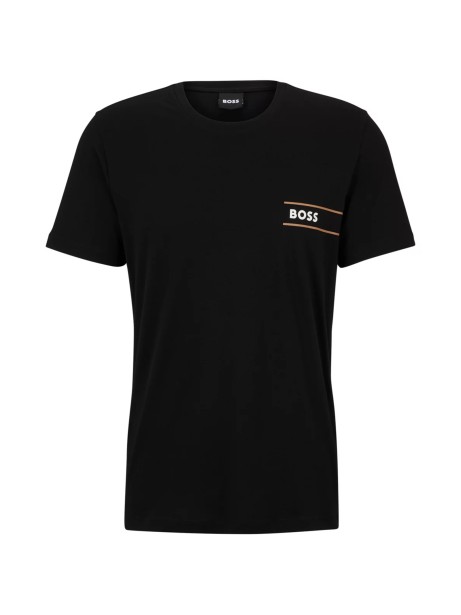 Black jersey T-shirt with mini logo
