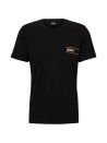 T-shirt nera in jersey con mini logo