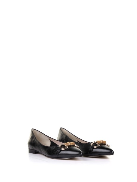 Nappa ballerina with accessory