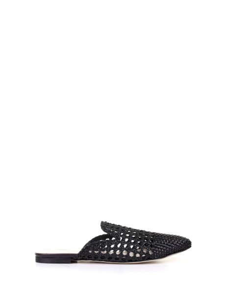 Sabot nero intrecciato