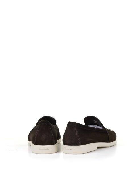 Slip on moccasin in brown suede