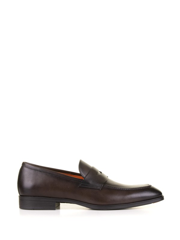 Dark brown leather moccasin Dark brown leather moccasin