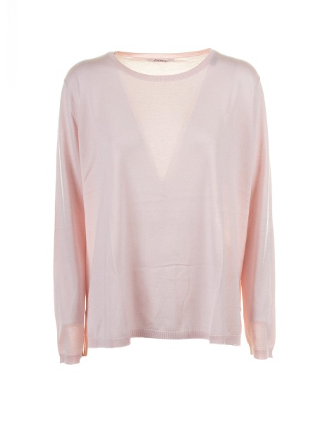 Pink long-sleeved silk shirt