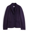 Purple single-breasted jacket with pockets