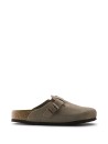 Boston sabot in dove gray suede