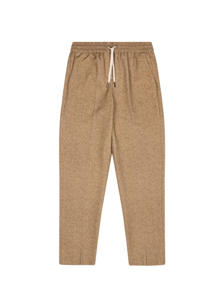 Men's beige trousers with drawstring