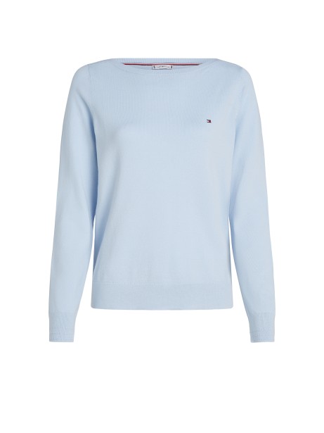 Light Blue Crewneck Sweater with Mini Logo