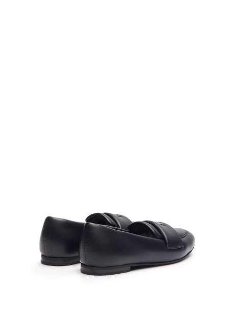 Puff loafers in black nappa leather