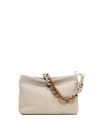 Leather Brenda clutch bag, with a detachable chain strap in resin