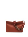 Leather Brenda clutch bag, with a detachable chain strap in resin