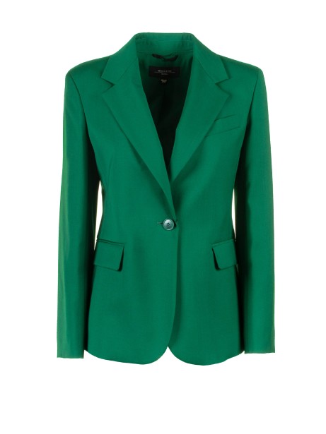 Green Single Breasted Blazer Jacket