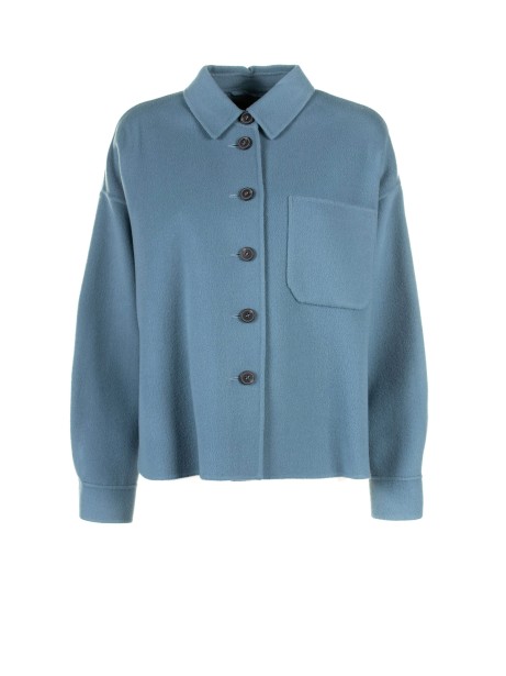 Blue Wool Jacket with Buttons