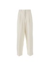 High-waisted trousers ecru