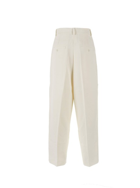 High-waisted trousers ecru
