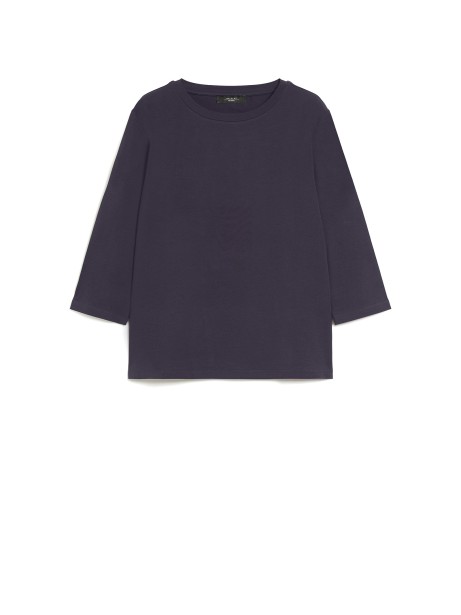 Maglia a maniche lunghe blu navy in cotone