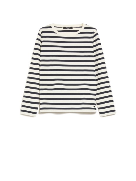 Striped Cotton Long Sleeve Sweater