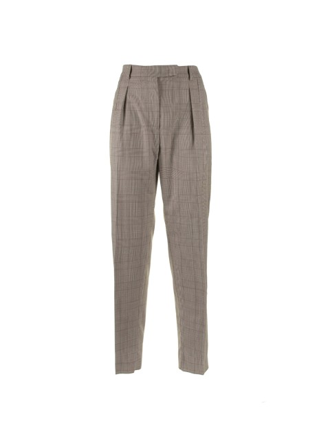 High-waisted wool blend trousers