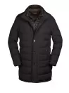 Men's Long Blue Quilted Down Jacket