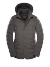 Men's Quilted Down Jacket Black with Hood