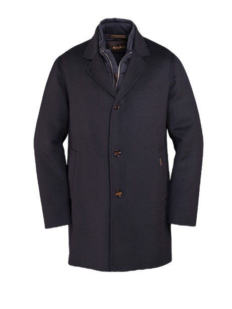 Navy Blue Men's Coat with Buttons