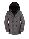 Cappotto uomo doppiopetto grigio con piumino interno