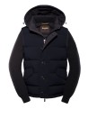 Men's Navy Blue Short Down Jacket with Hood