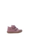 First steps pink leather shoes with strap