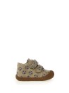 Scarpine primi passi beige in pelle con strap