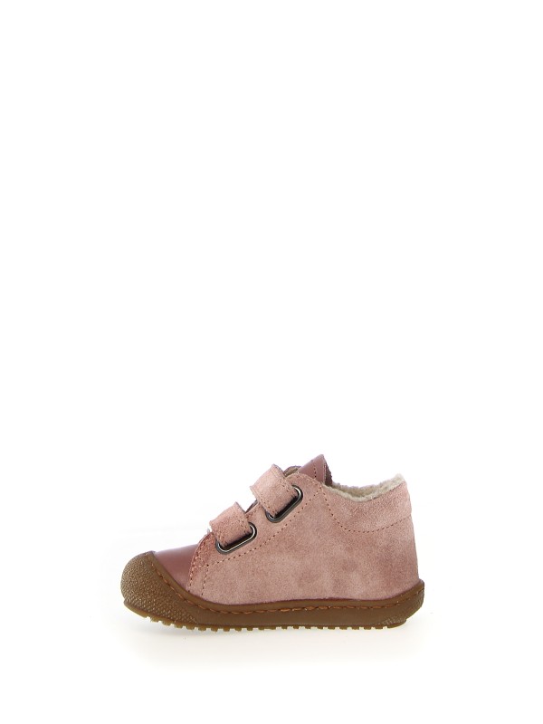 Scarpine primi passi rosa in suede con strap