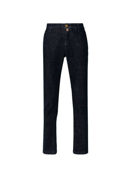 Jeans uomo in demin blu scuro