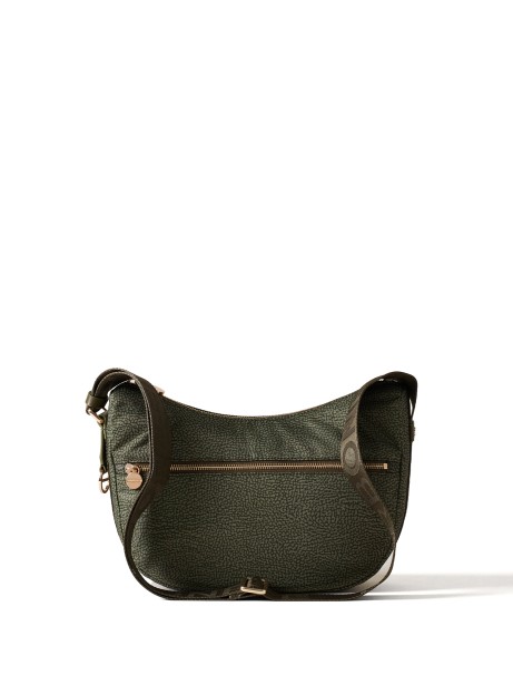 Luna Hobo small shoulder bag in military green Op fabric