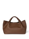 Mia walnut double handle bag in leather