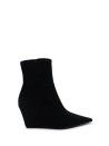 Suede Pointed Toe Heel Ankle Boot