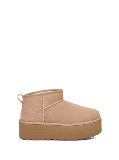 Stivali Classic Ultra Mini sand con plateau