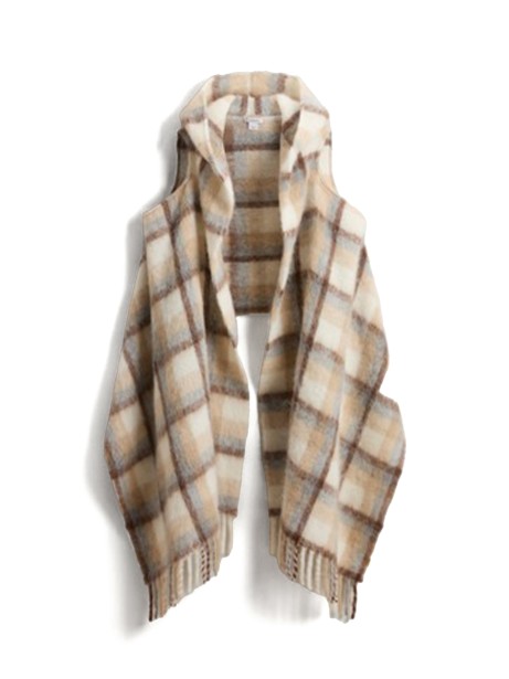 Beige Checked Scarf