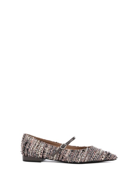 Ballerine Icaro in tweed nero