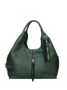 Nadia Green Leather Shopping Bag